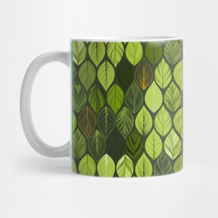 Various Green Leaf Pattern Mug